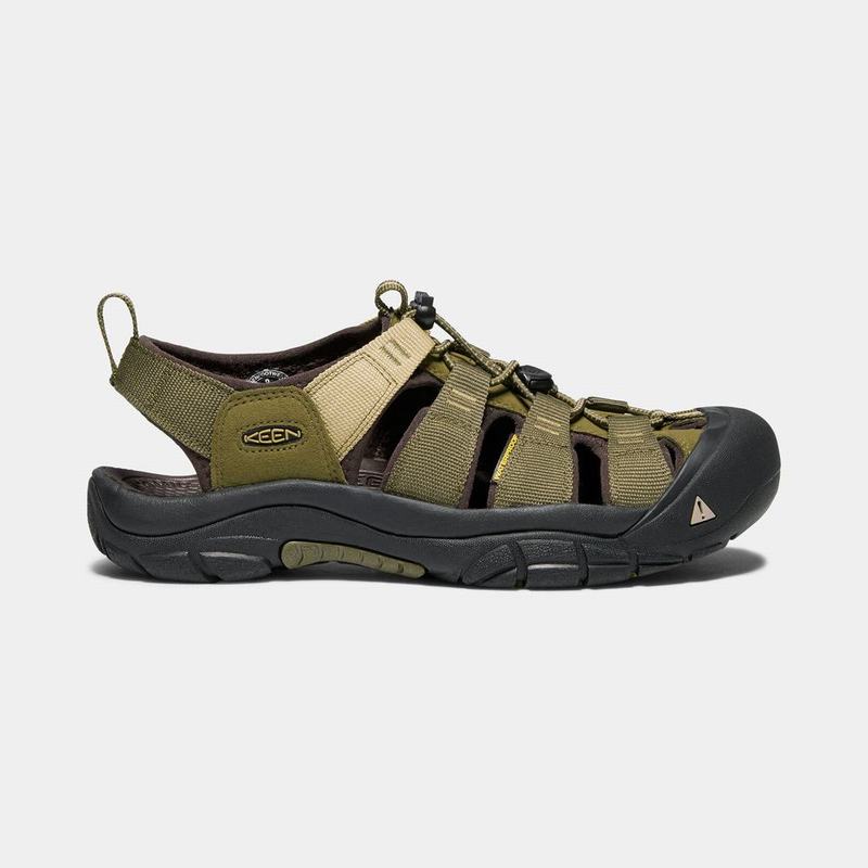 Keen Newport Hydro Mens Hiking Sandals Olive/Chocolate Clearance (1027-ADFMS)